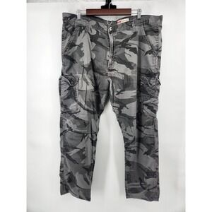 Wrangler Men's Regular Tapered Stretch Gray Camouflage Cargo Pants 40x30